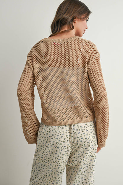 Long Sleeve See Through Top - BMW7292