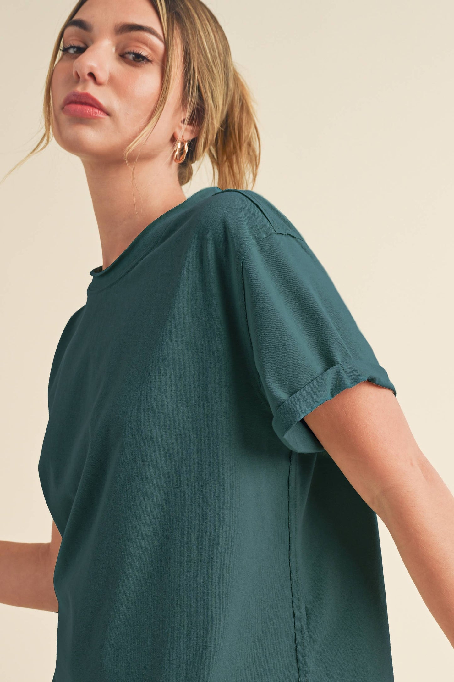 8314DN Mali Baby Tee Short Sleeve Top: White / Contemporary / S