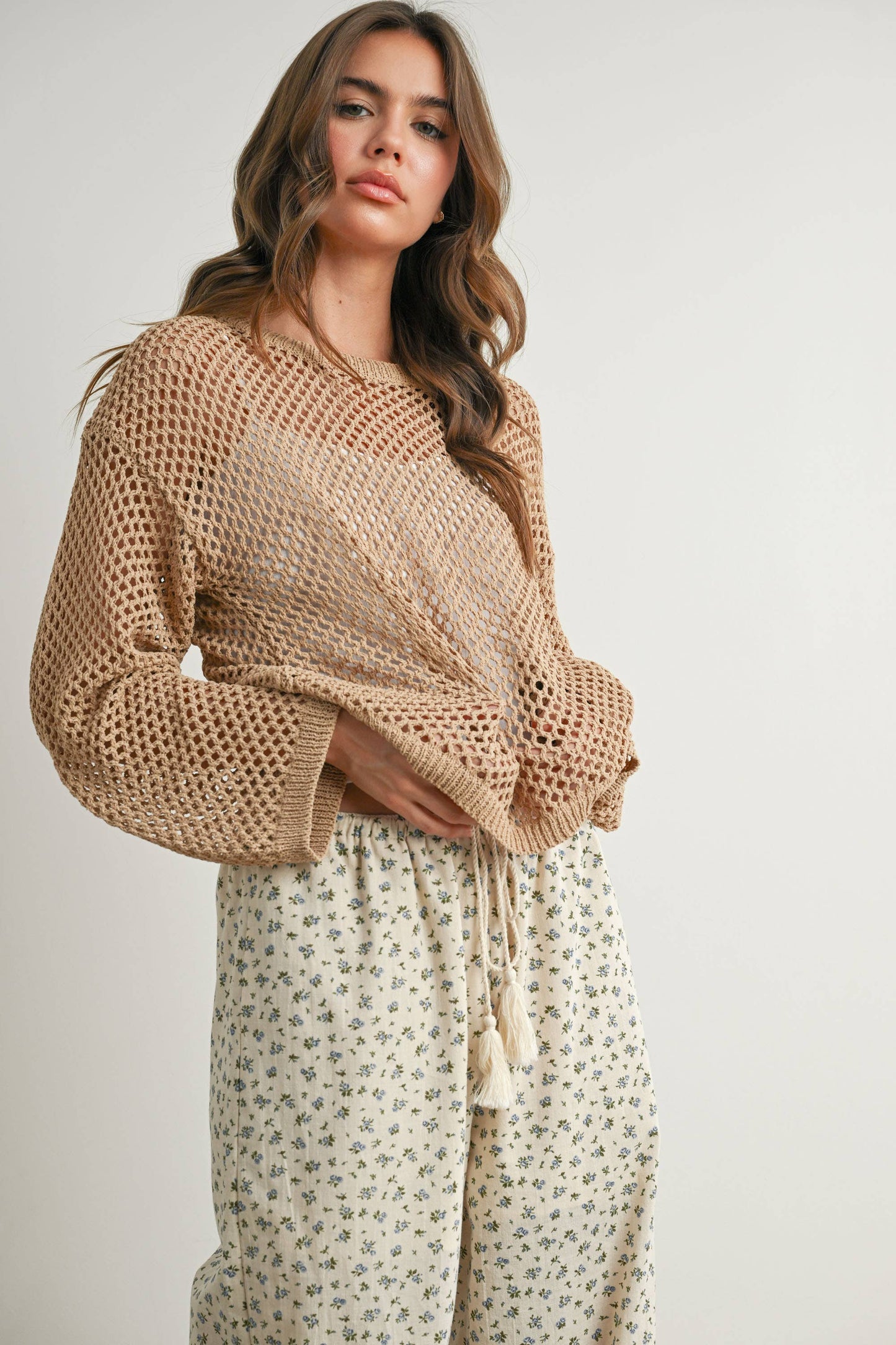 Long Sleeve See Through Top - BMW7292