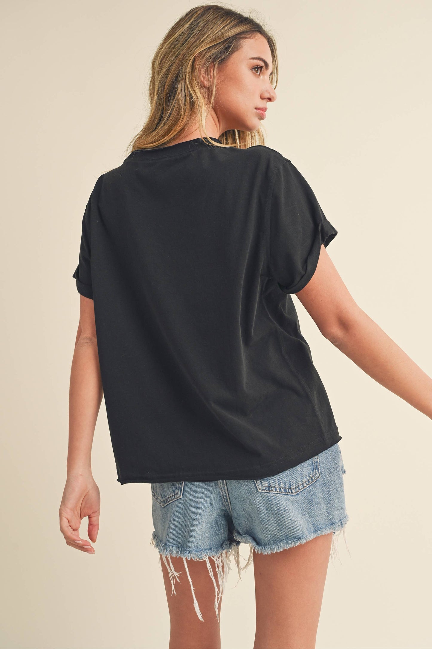 8314DN Mali Baby Tee Short Sleeve Top: White / Contemporary / S