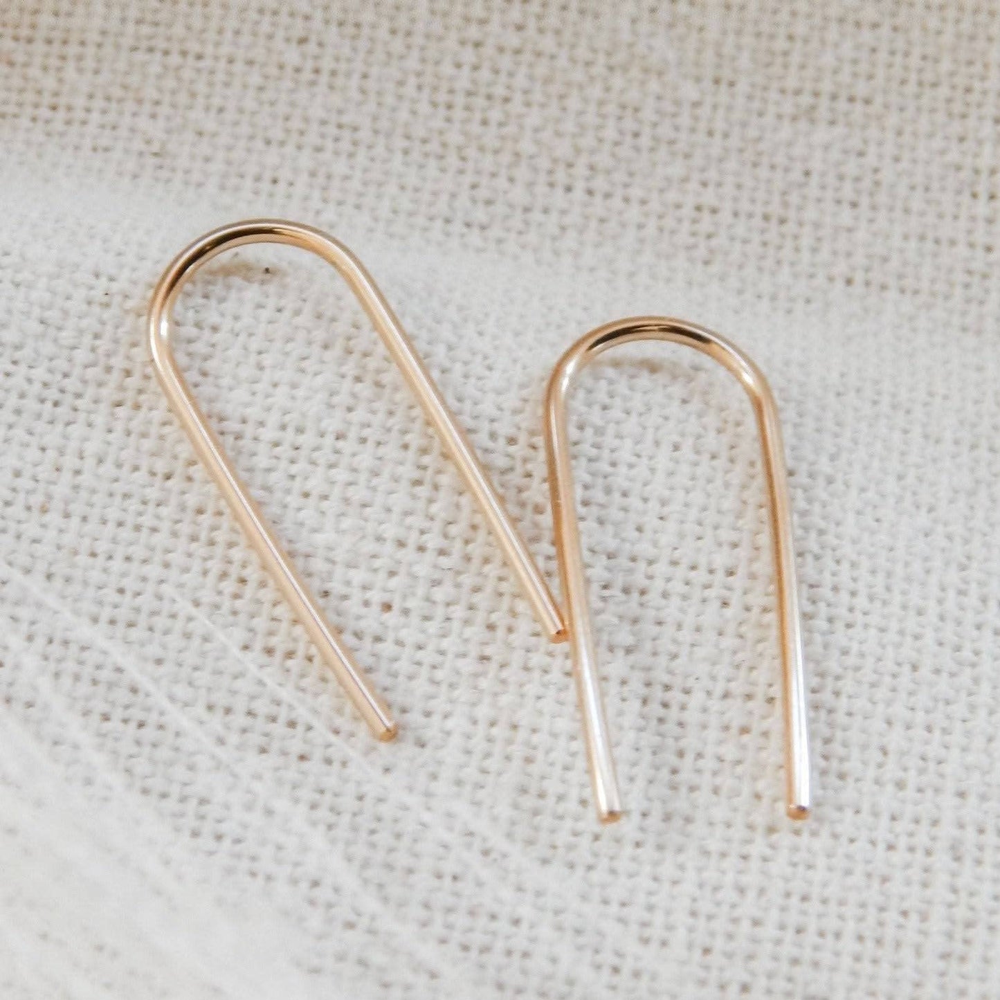 Open Arc Earrings, Gold Fill & Sterling Silver