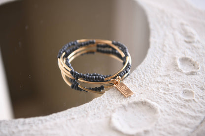 Gold Filled Triple Wrap Stretch Bracelet