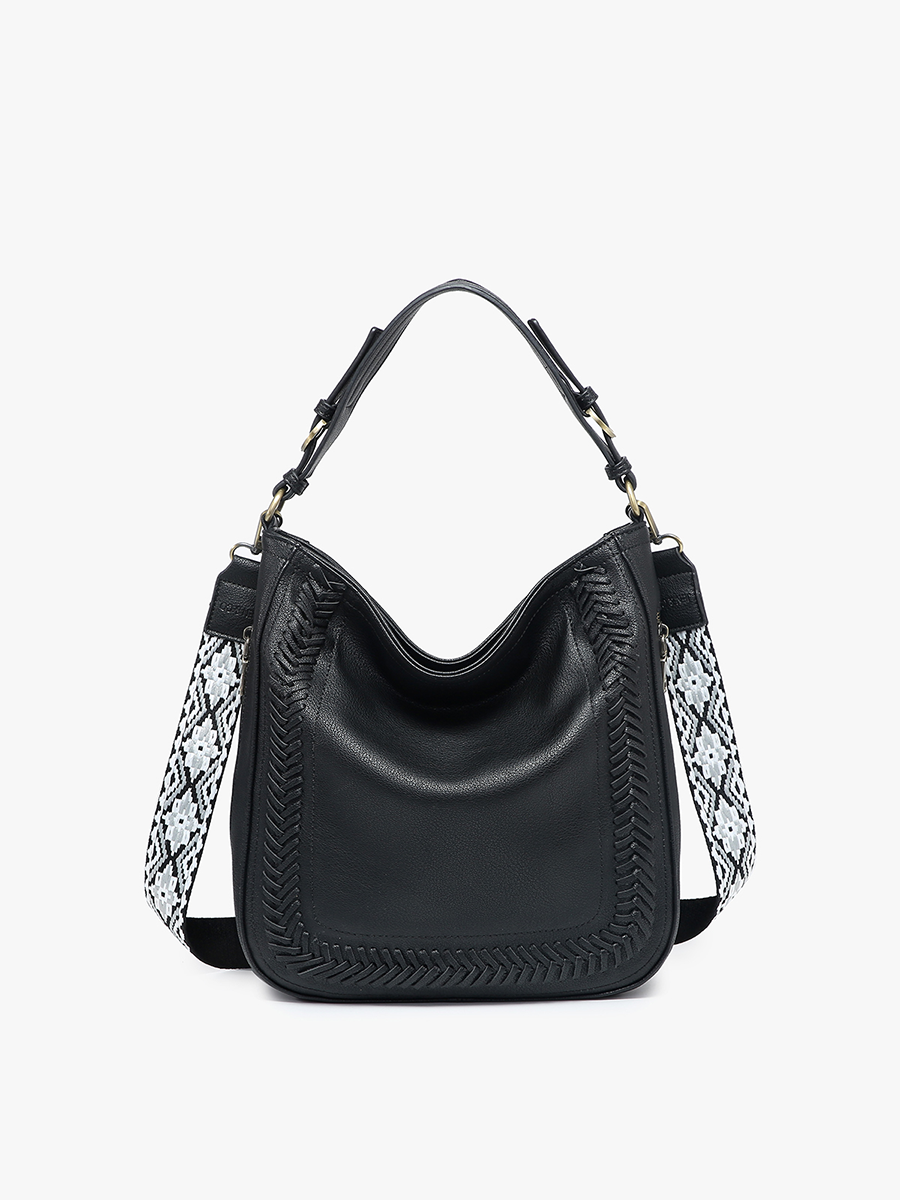 Aris Small Whipstitch Hobo w/ Guitar Strap