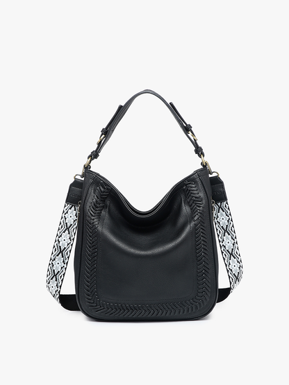 Aris Small Whipstitch Hobo w/ Guitar Strap