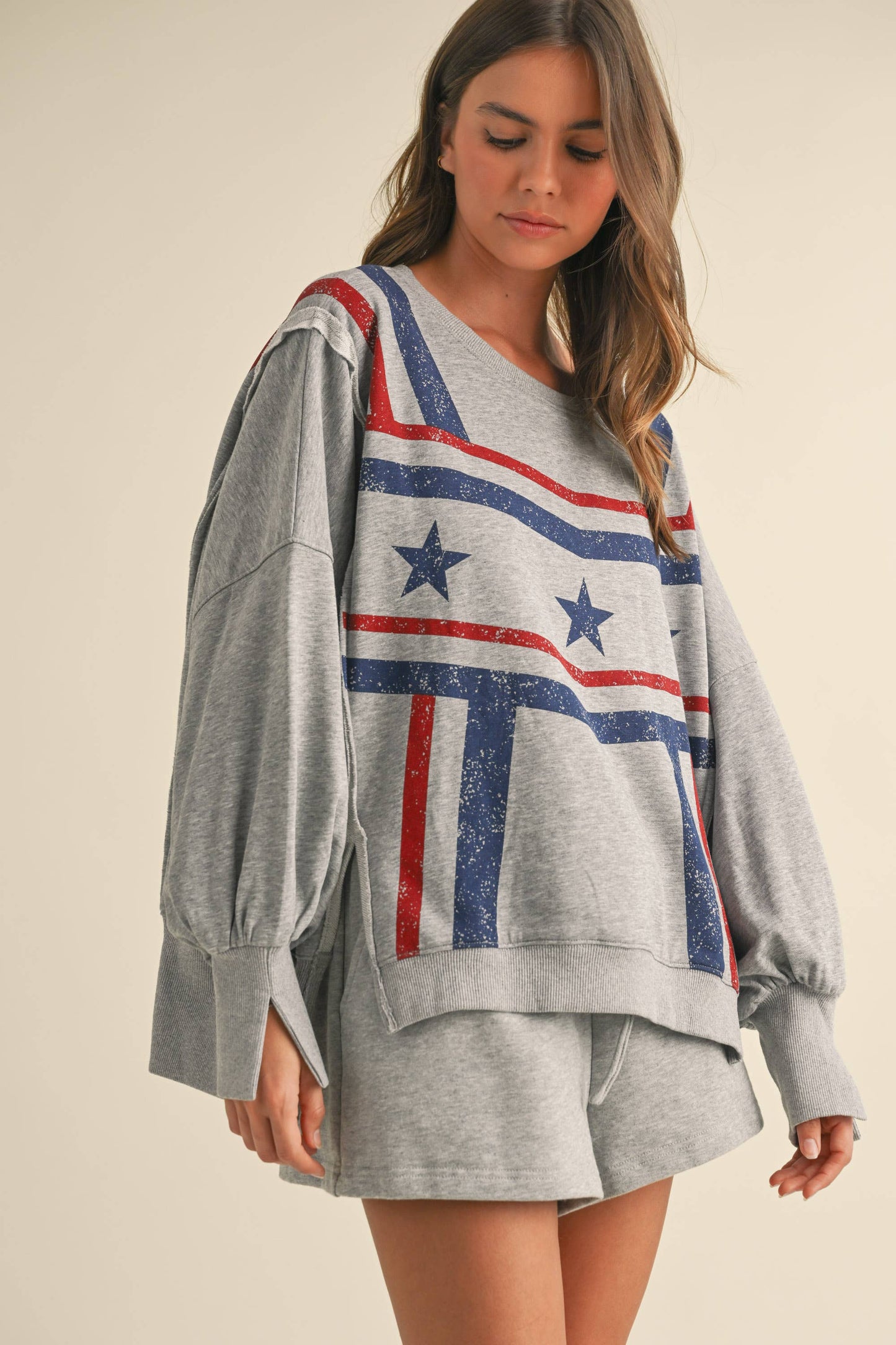 USA STAR GRAPHIC RELAXED FIT SWEATSHIRT
