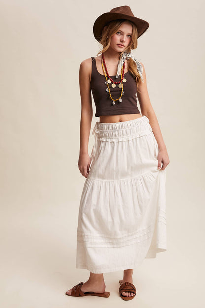 Textured Cotton Maxi Skirt