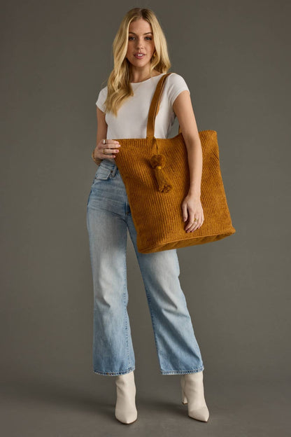 Mustard Corduroy Tote
