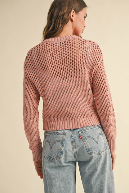 J2844  CROCHET KNITTED BUTTONDOWN CARDIGAN