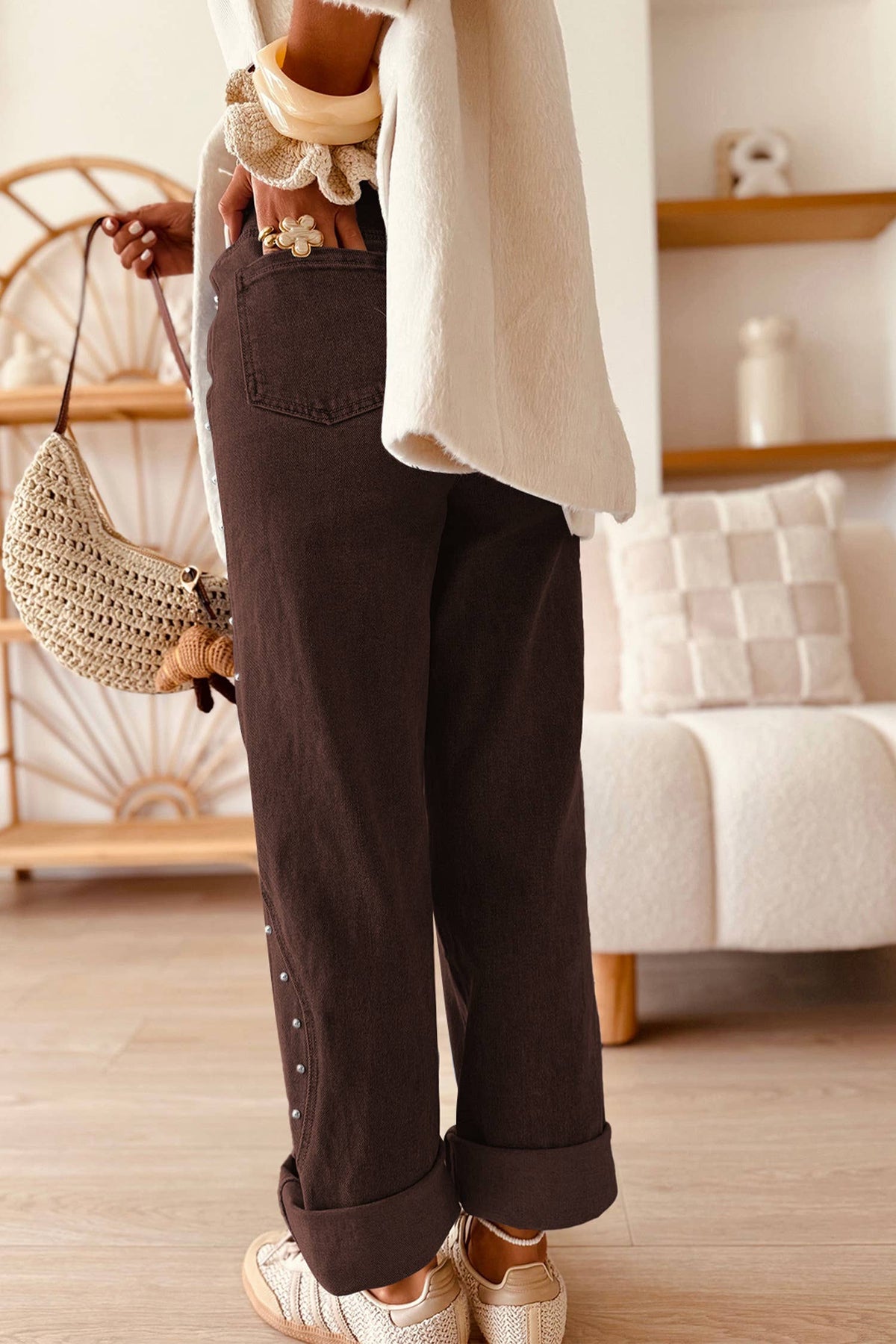 66 Seam Rivet Detail Regular Fit Ankle Length Jeans (4-16)
