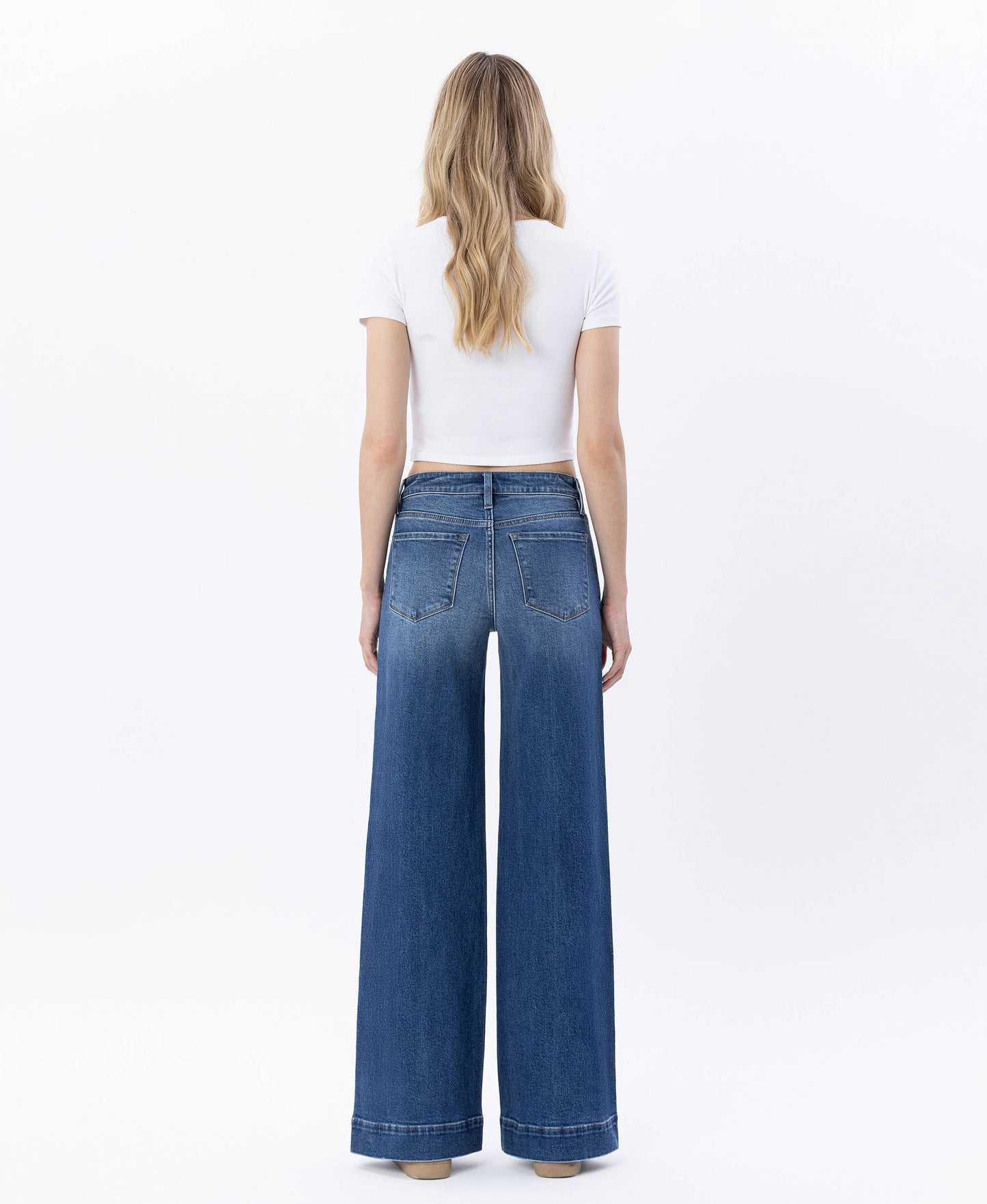 HIGH RISE TROUSER HEM WIDE LEG JEANS LV1753