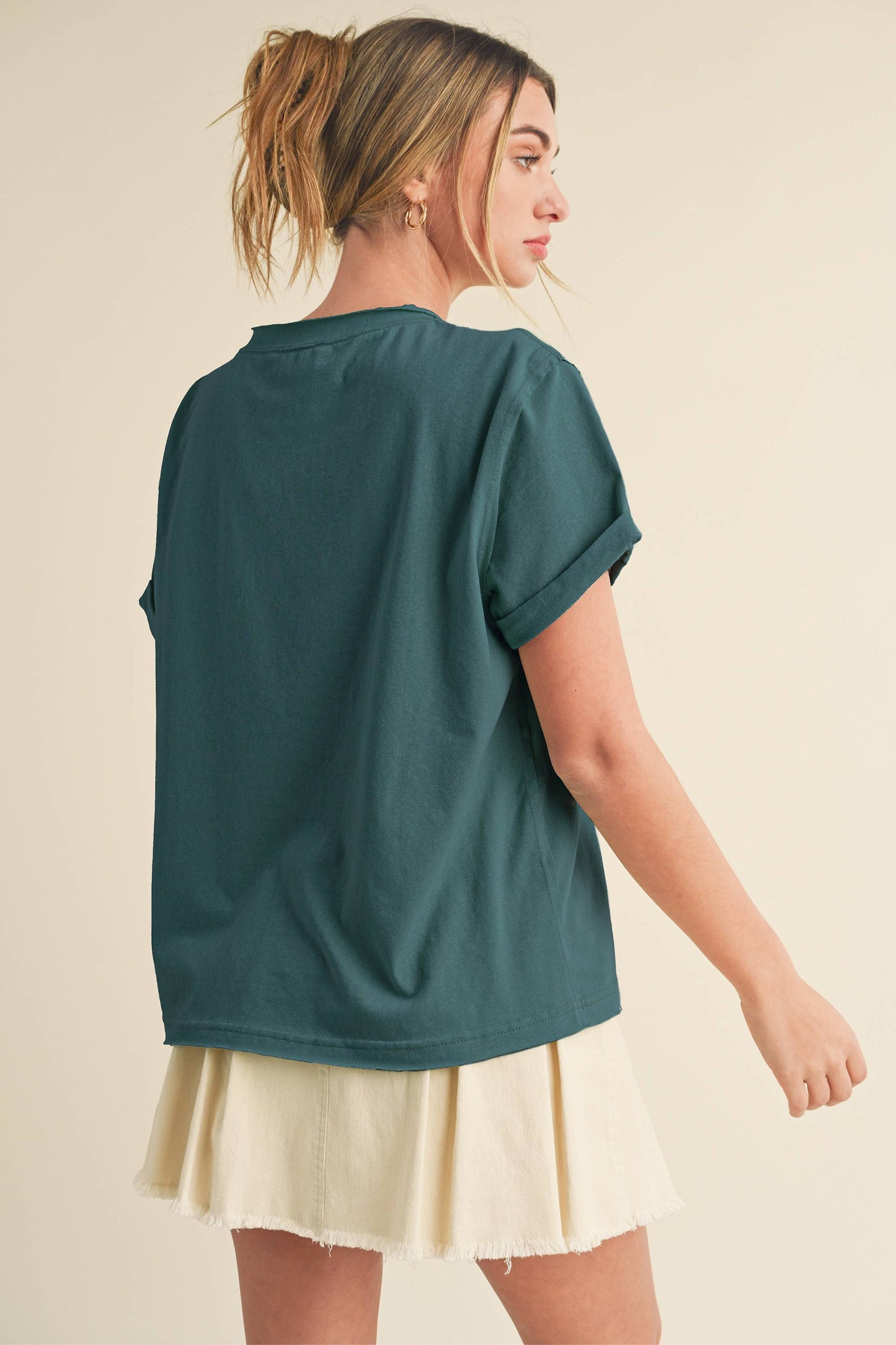 8314DN Mali Baby Tee Short Sleeve Top: White / Contemporary / S