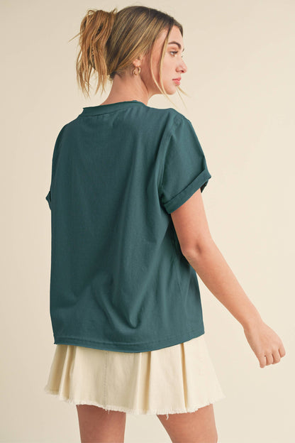 8314DN Mali Baby Tee Short Sleeve Top: White / Contemporary / S
