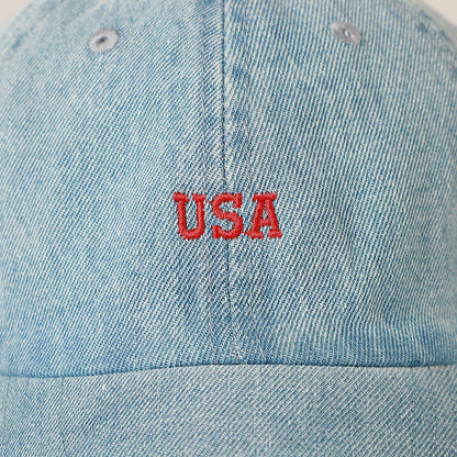 USA Embroidered Denim CottonUSA Embroidered Den Baseball Cap