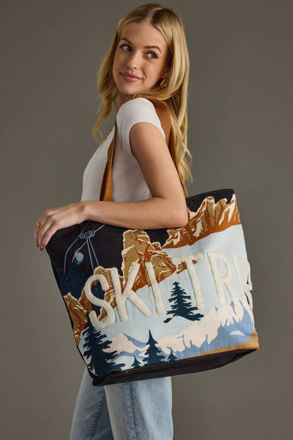 Dk. Blue Ski Trip Scene Tote
