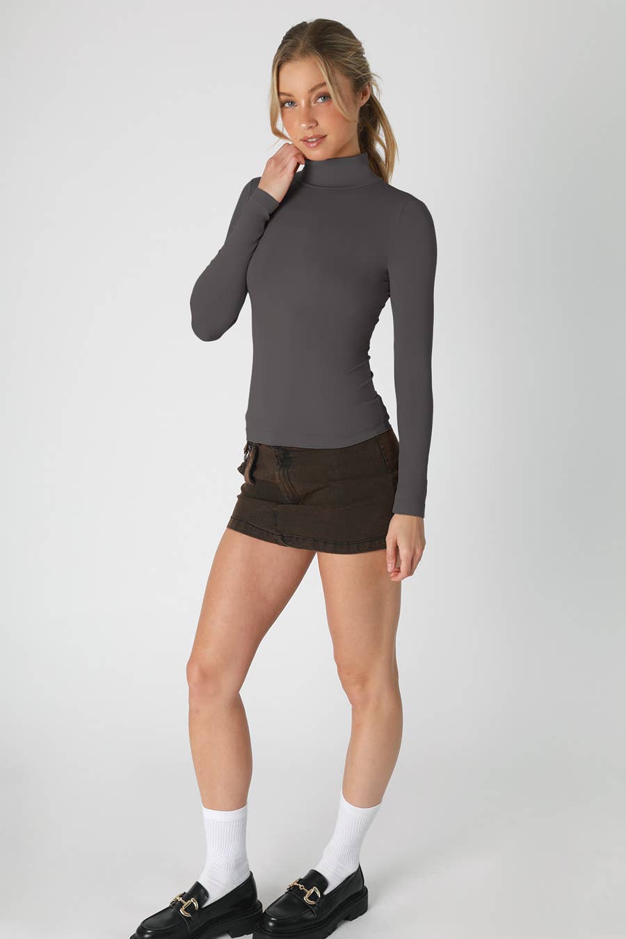 Long Sleeve Mock Neck Top
