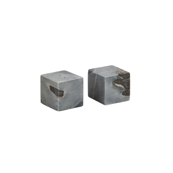 GREY MARBLE CUBE SALT PEPPER
